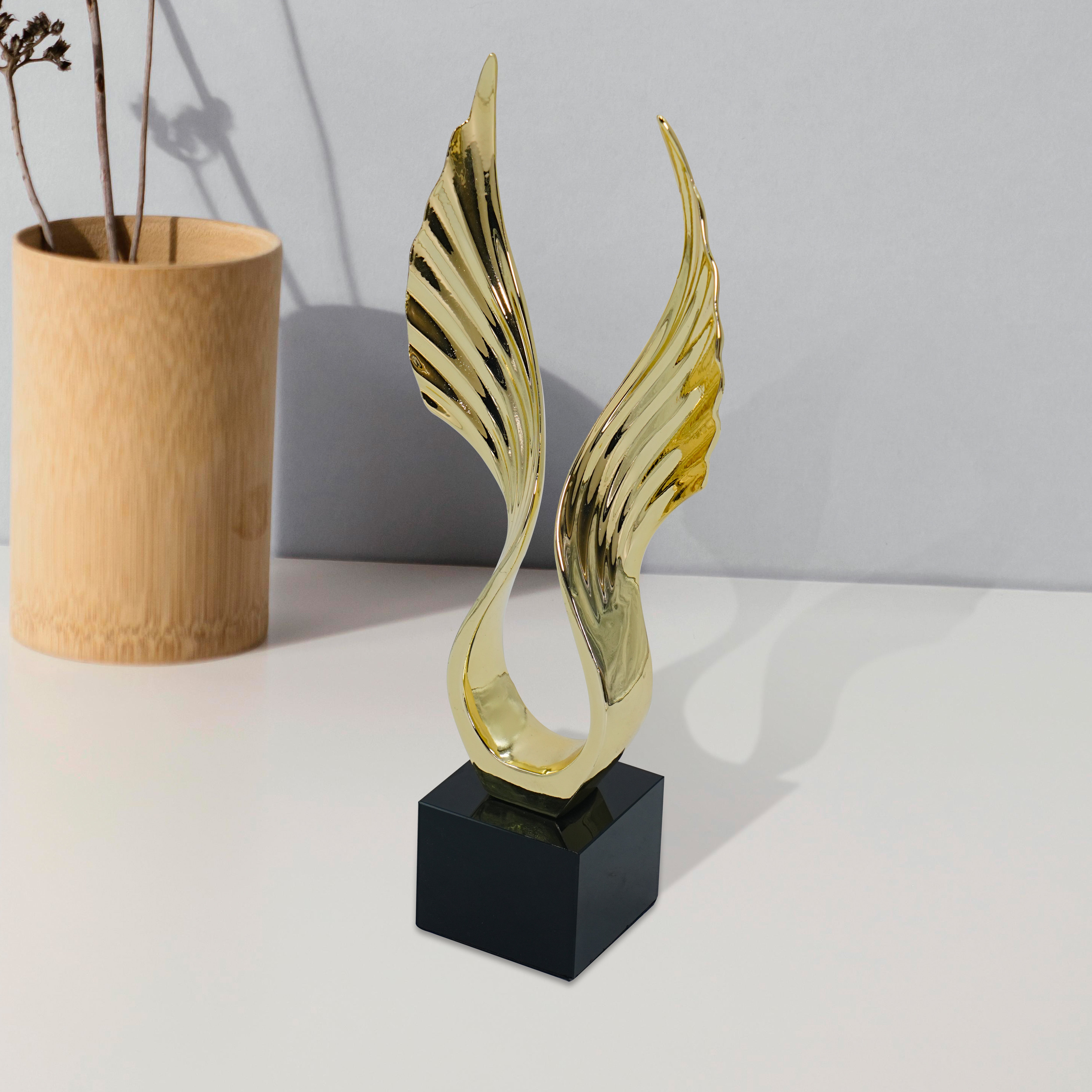 Gold-Toned & Black Decorative Wings Showpiece