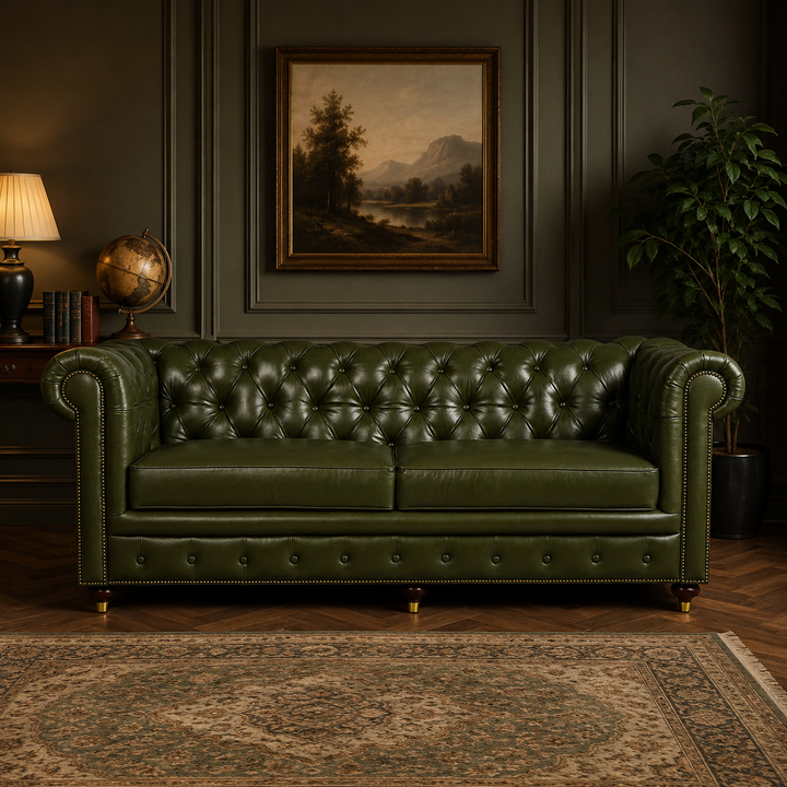 Leather Three Seater Sofa