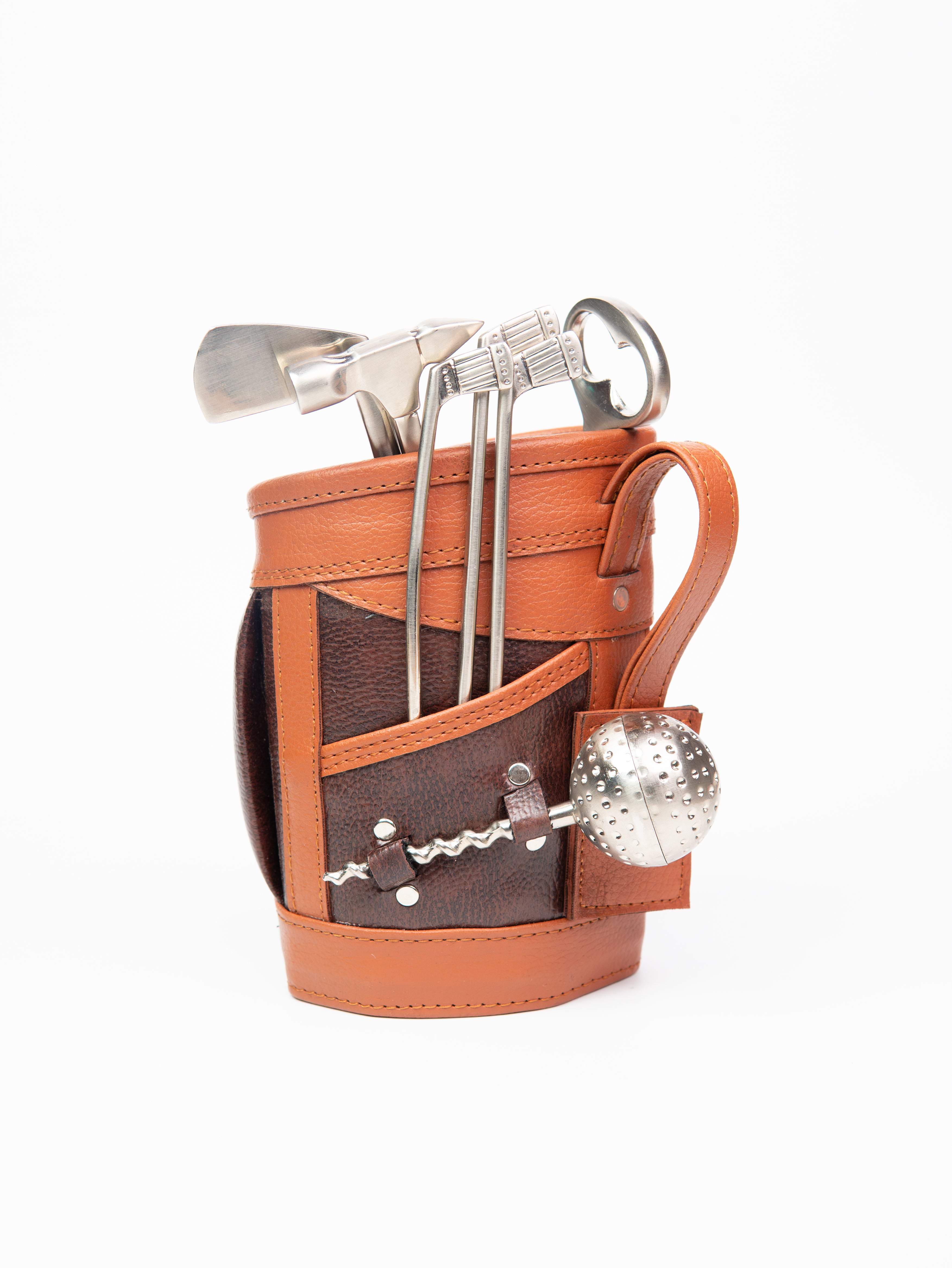 Brown leather gold bar kit
